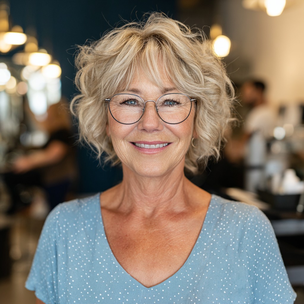 Chic Textured Curly Bob with Soft Layers
