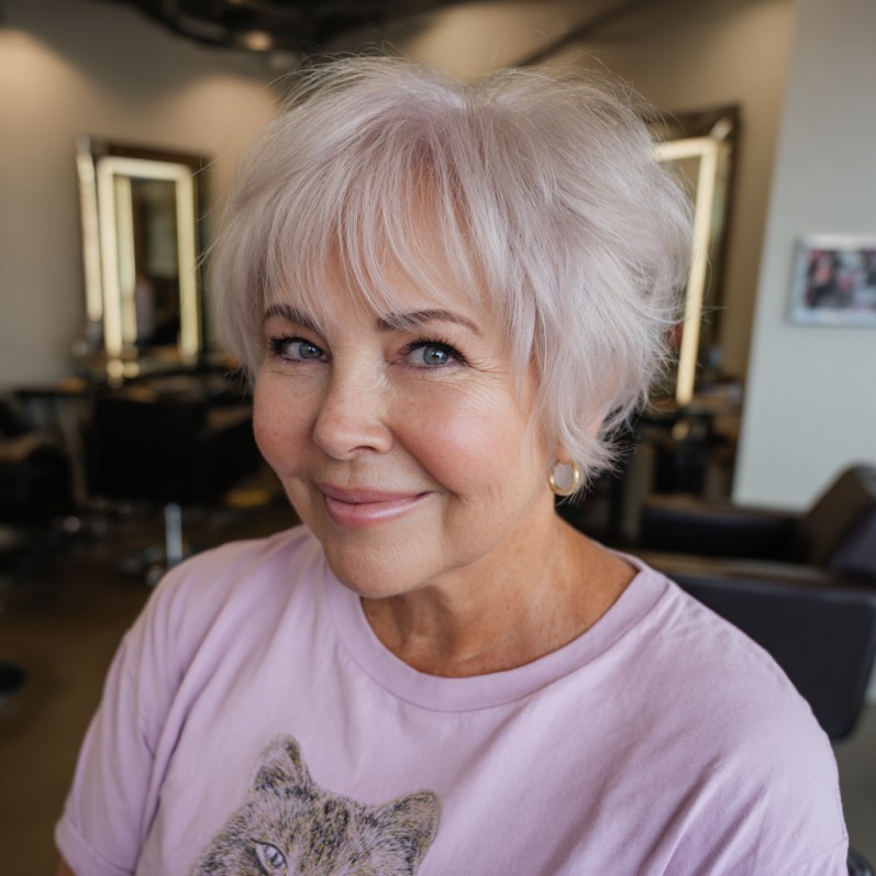 chic textured pixie cut with soft layers