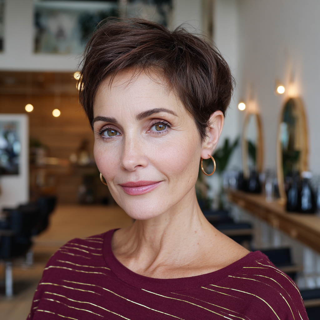 Chic Textured Pixie Cut with Subtle Highlights