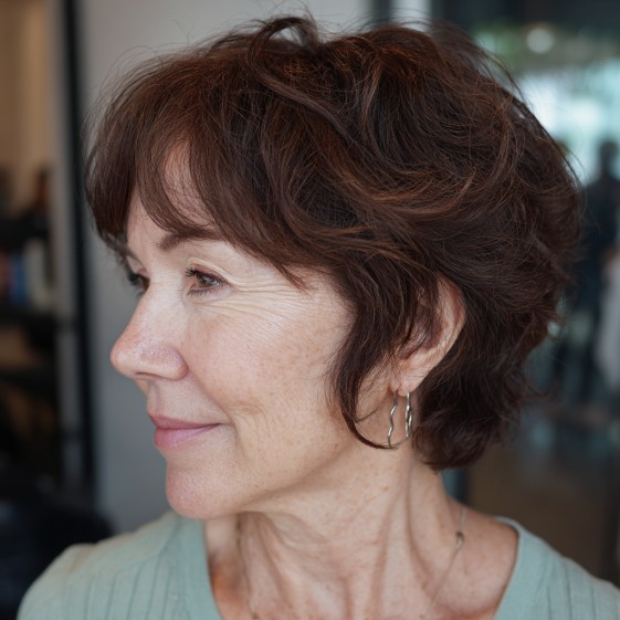 Chic Textured Short Cut with Soft Curls