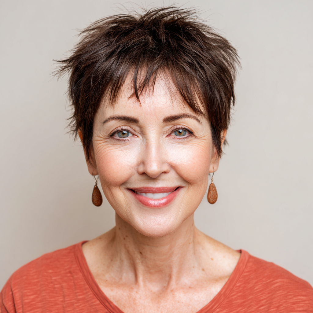 chic textured short pixie with playful spikes