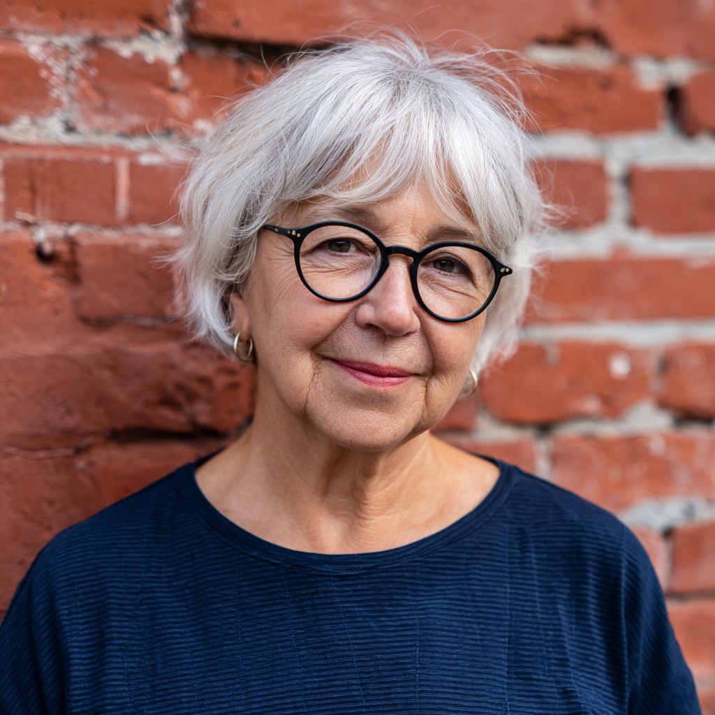 Chic Textured Silver Shag with Soft Bangs