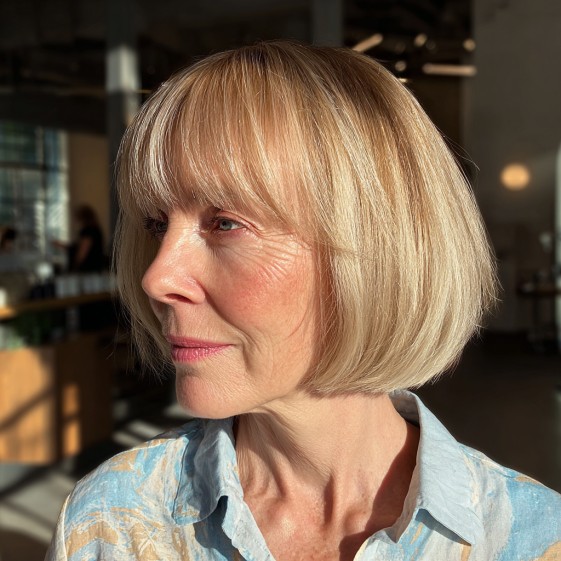 Classic Blunt Bob with Soft Bangs