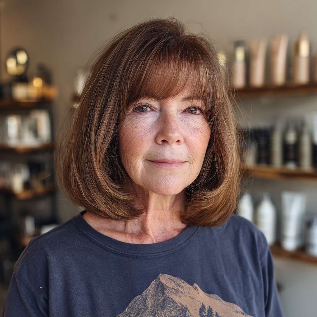 Classic Lob with Full Bangs