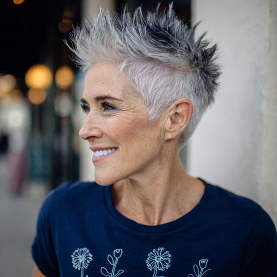 Dynamic Spiky Pixie with Contrasting Dark Roots