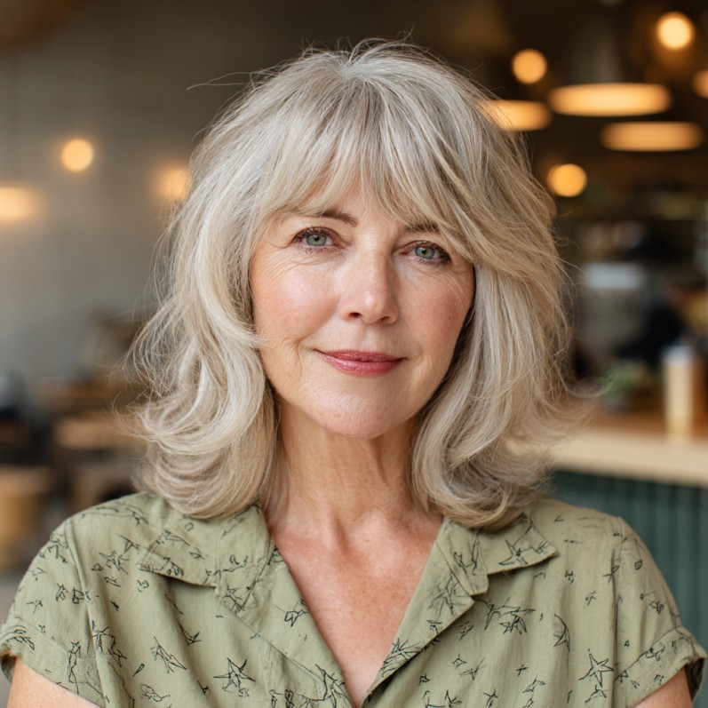 Effortless Light Blonde Lob with Soft Layers