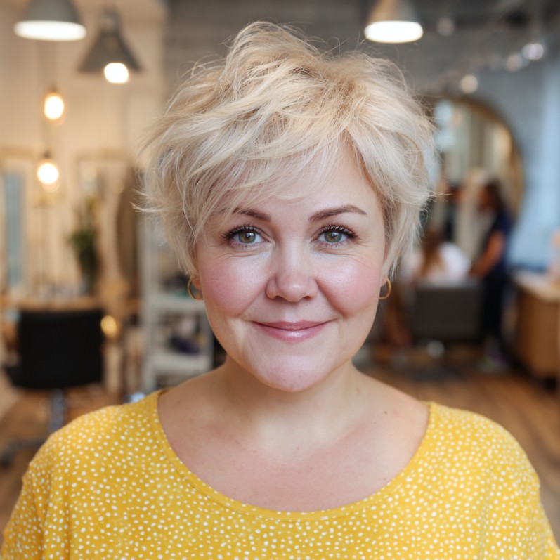 Effortless Textured Light Blonde Pixie Cut
