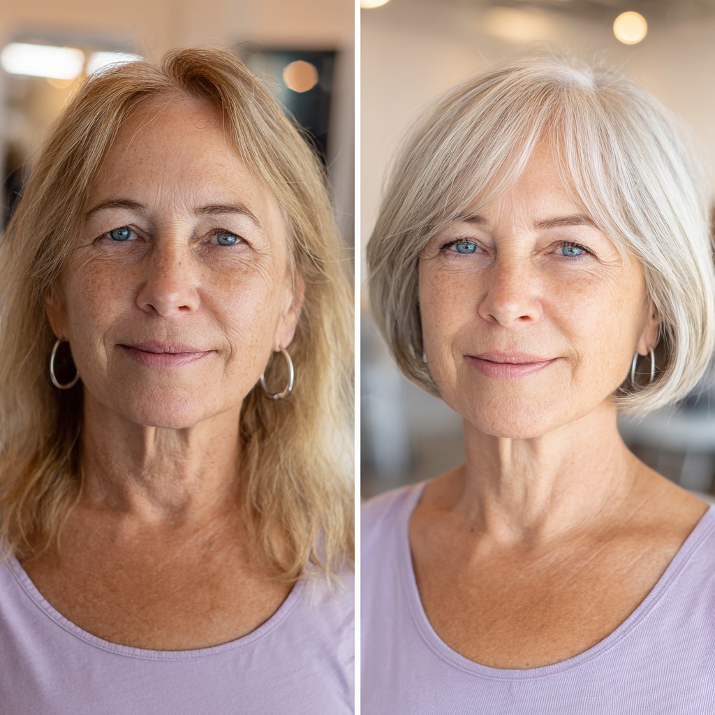 Elegant Silver Bob with Soft Layers
