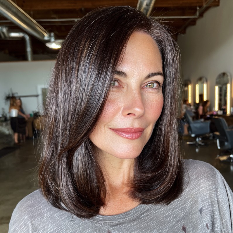 Glossy Blunt Cut with Subtle Layers