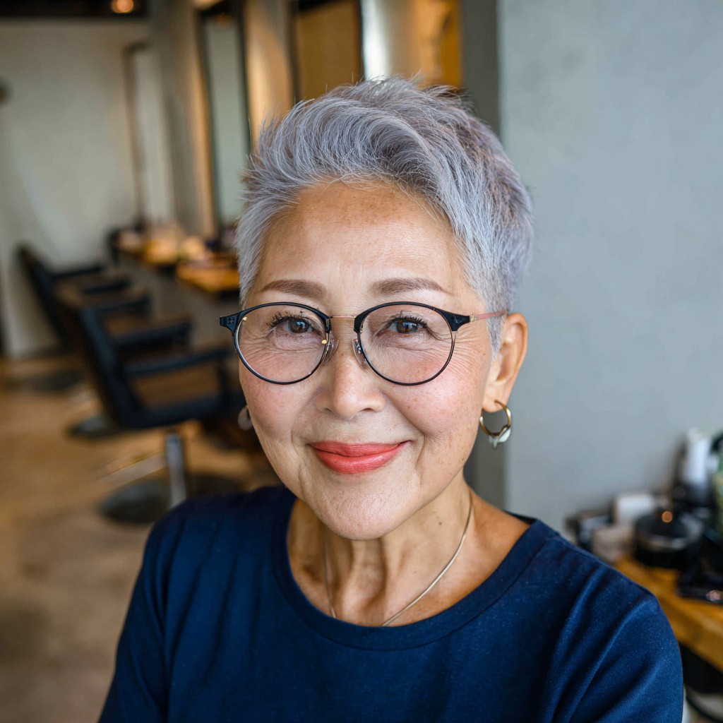 Modern Silver Pixie with Textured Volume