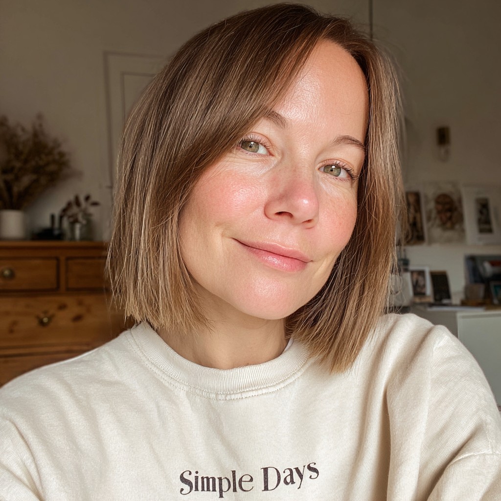Sleek Mid-Length Bob with Subtle Face-Framing Layers