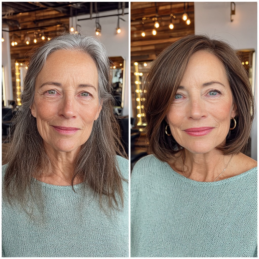Sleek Modern Lob with Soft Layers