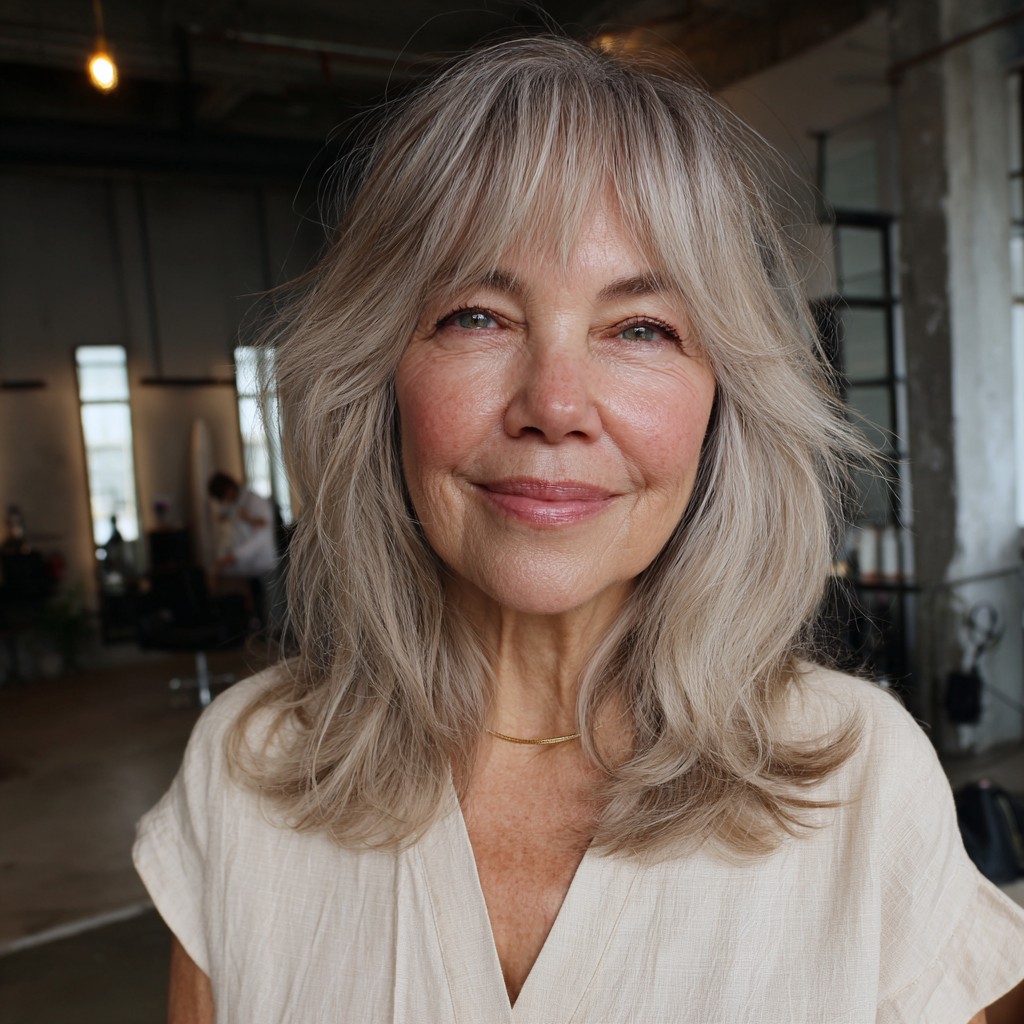 Soft Layered Shag with Subtle Face-Framing Bangs