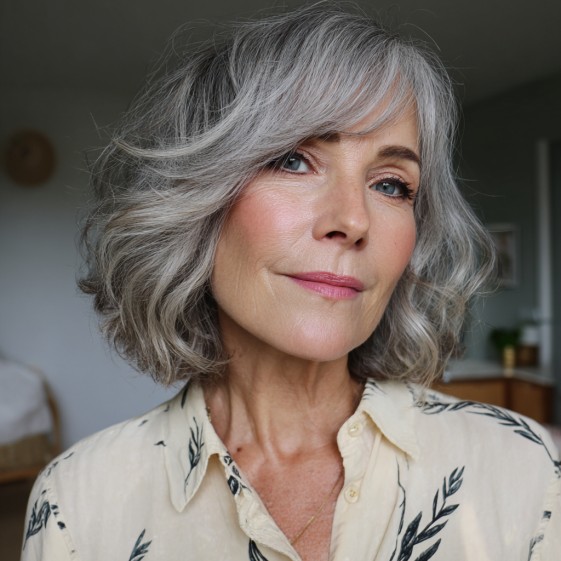Softly Shaped Curly Bob with Face-Framing Layers