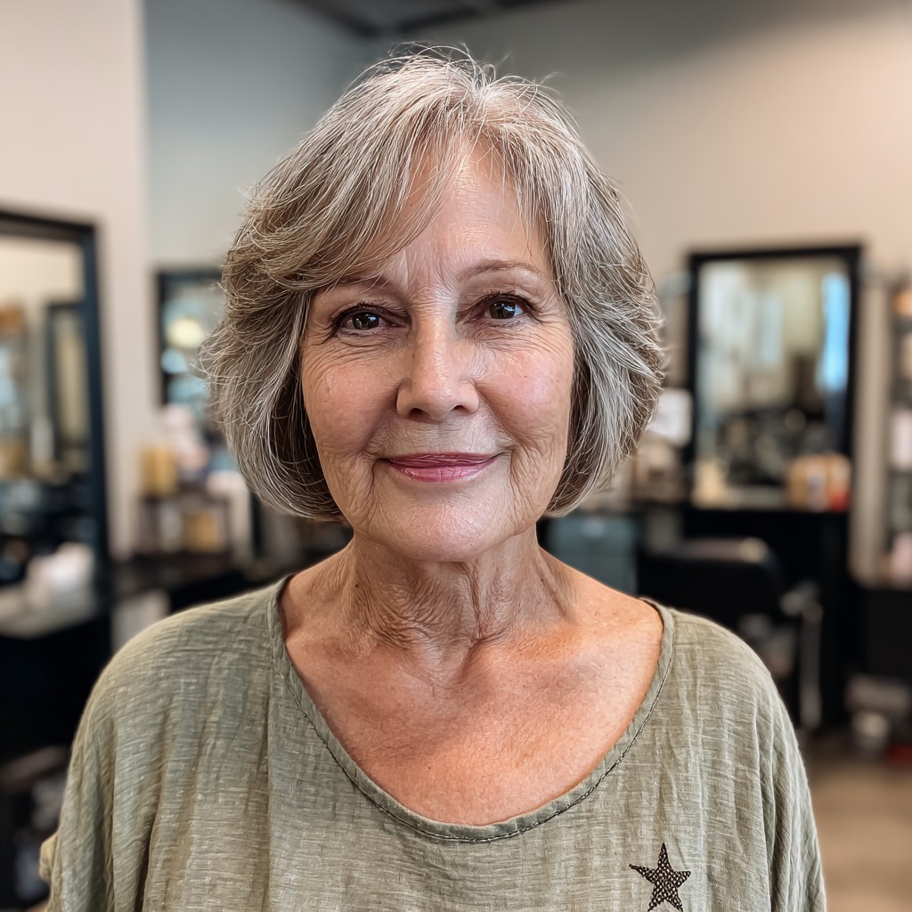Softly Textured Layered Bob with Subtle Waves
