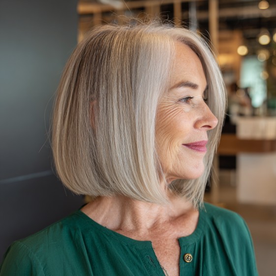 Stylish Blunt Bob with Subtle Textured Ends