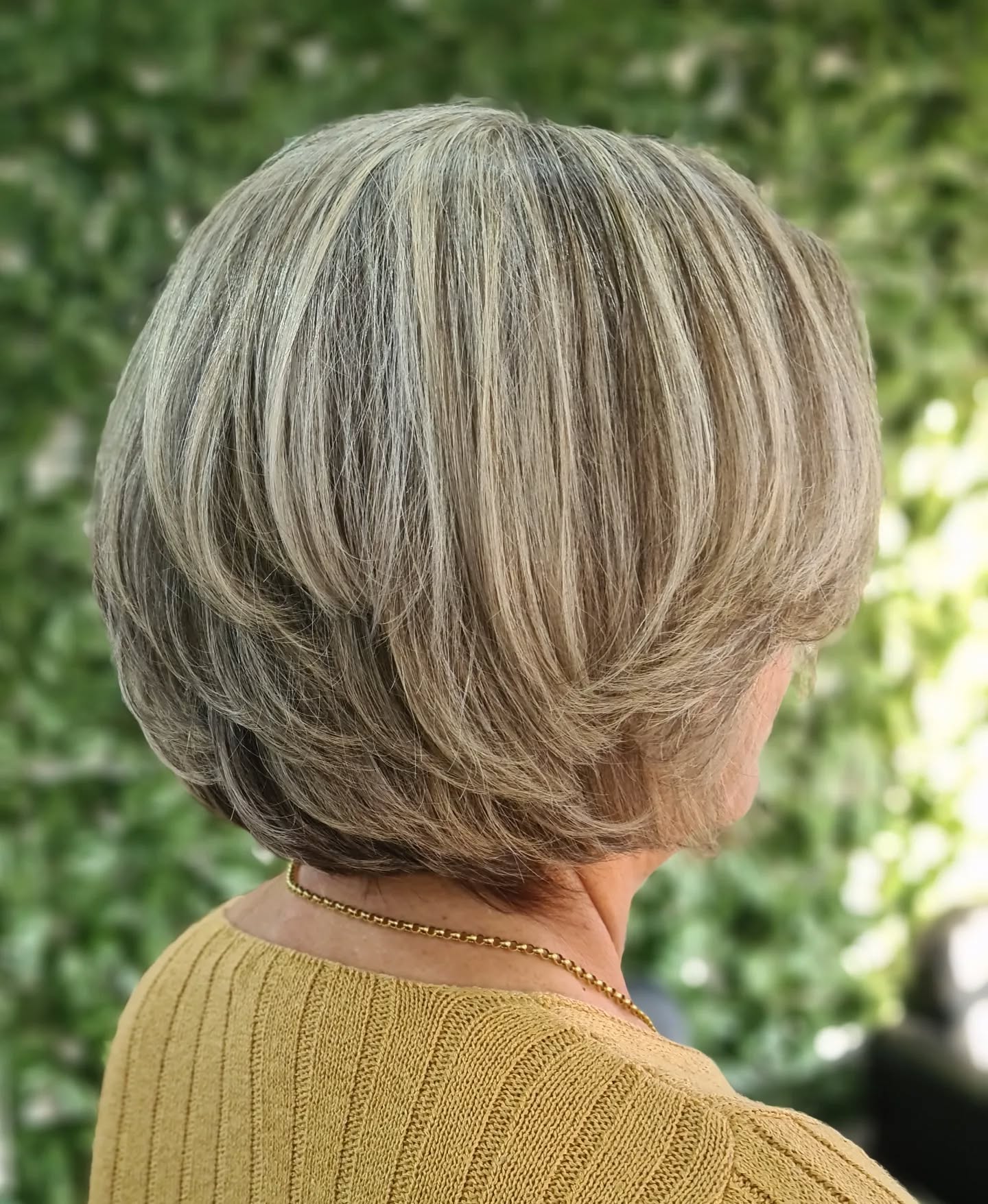 Stylish Rounded Bob with Subtle Silver Highlights