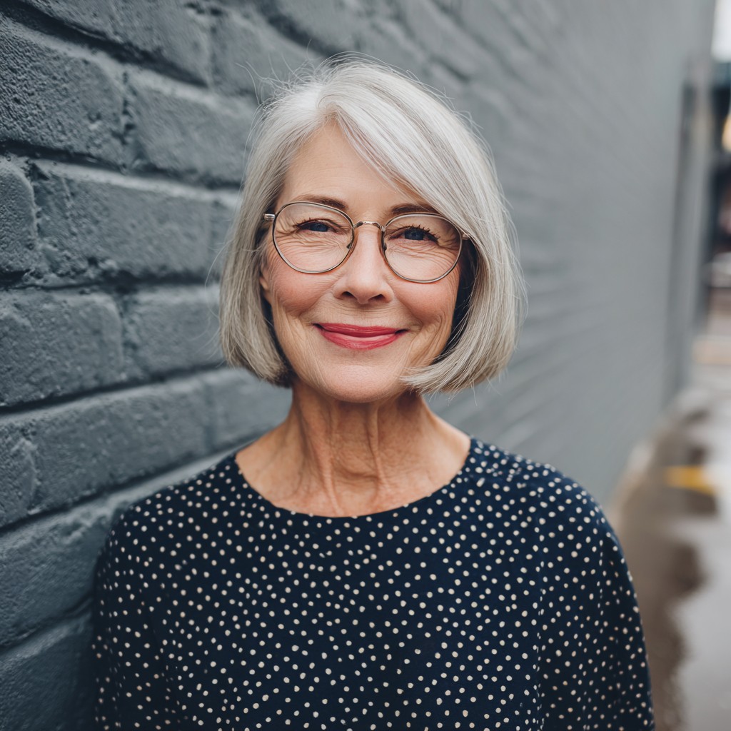 Stylish Silver Bob with Soft Waves