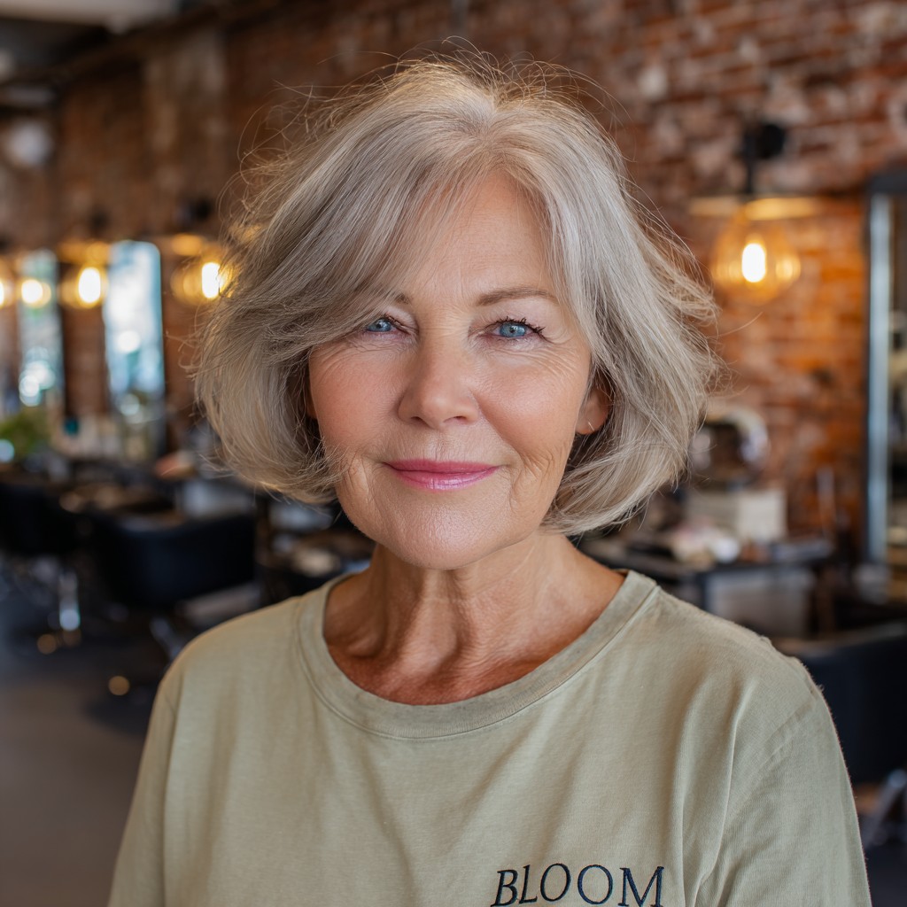 Textured Gray Bob with Soft Layers
