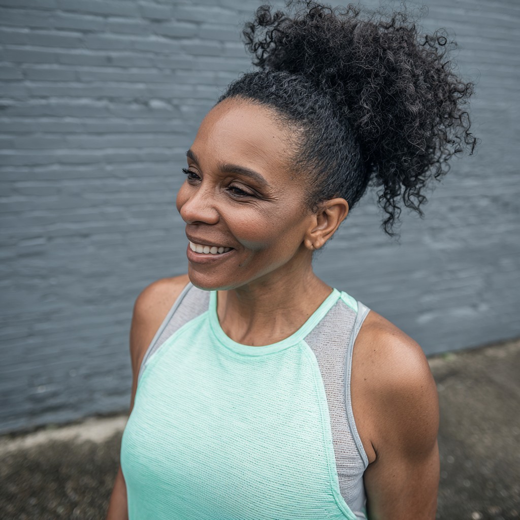 Textured High Puff with Defined Curls