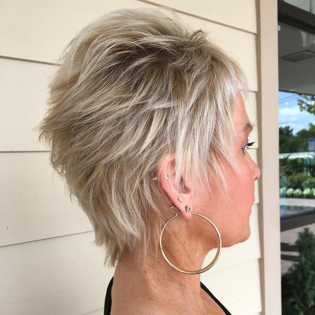 Textured Pixie Cut with Bright Platinum Highlights
