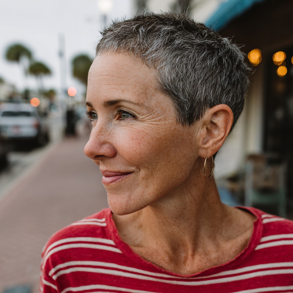 Textured Pixie Cut with Soft Silver Highlights