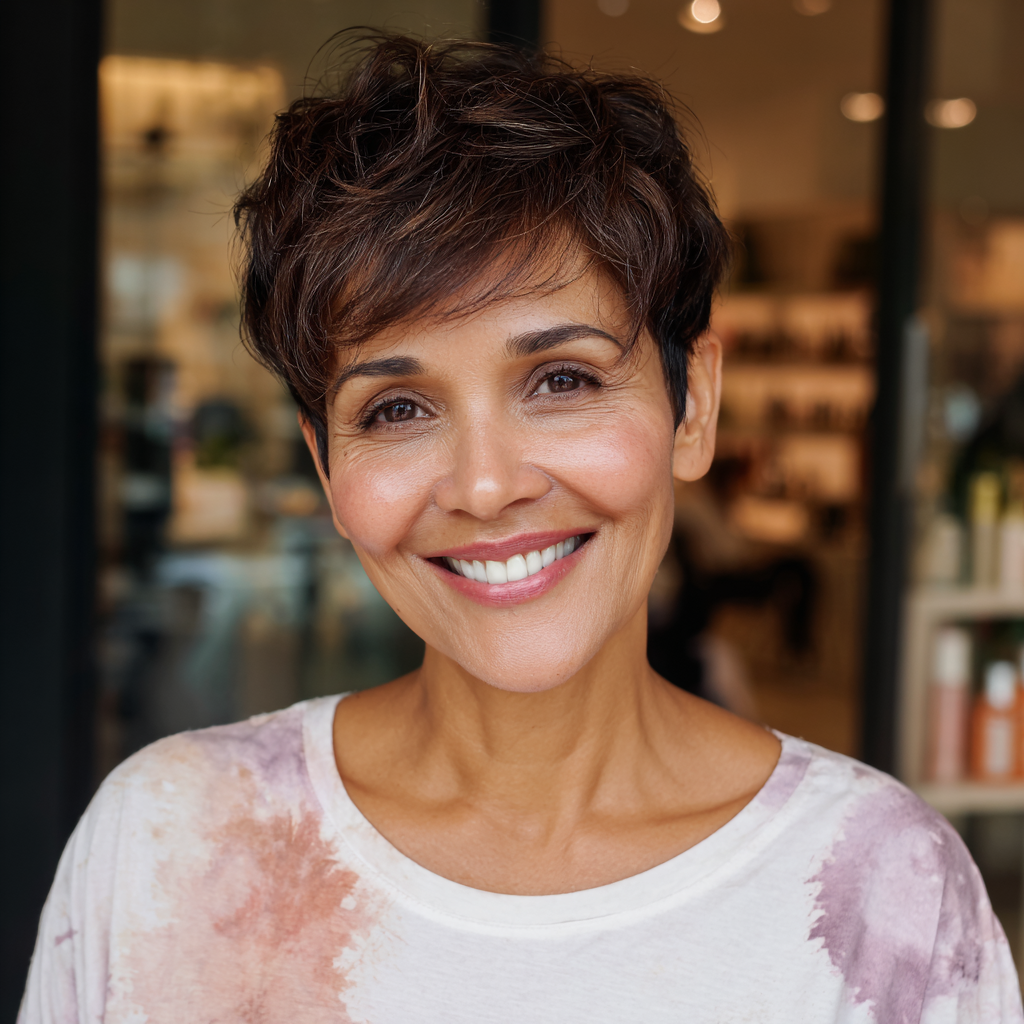 Textured Short Crop with Soft Volume
