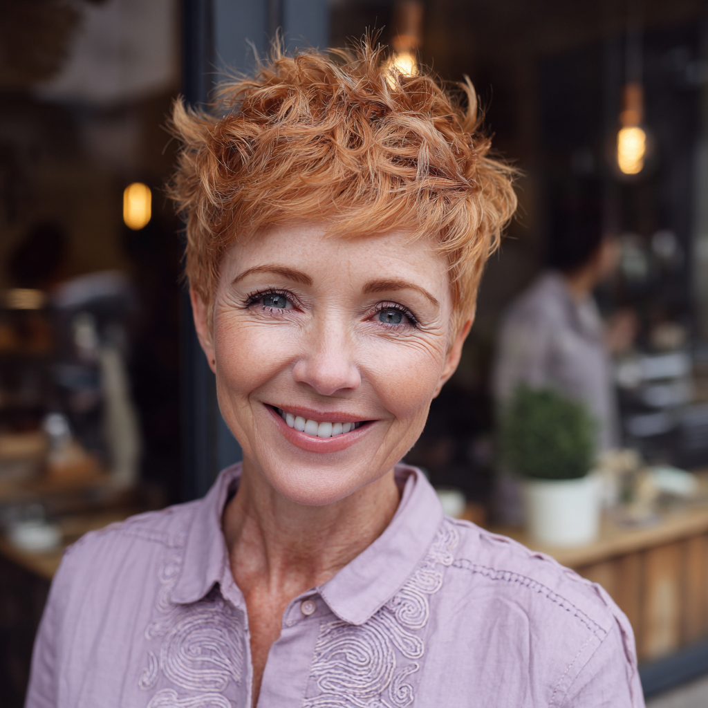 Textured Short Cut with Lively Curls