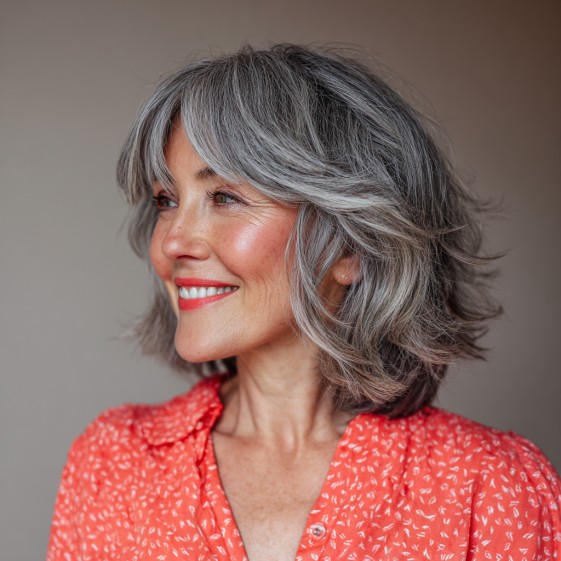 Textured Shoulder-Length Cut with Soft Waves