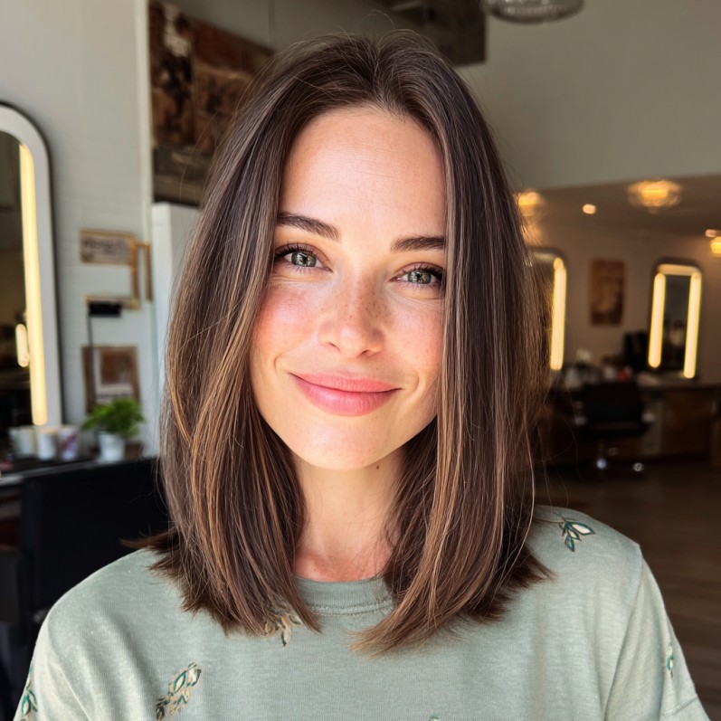 Trendy Medium-Length Textured Cut with Subtle Movement
