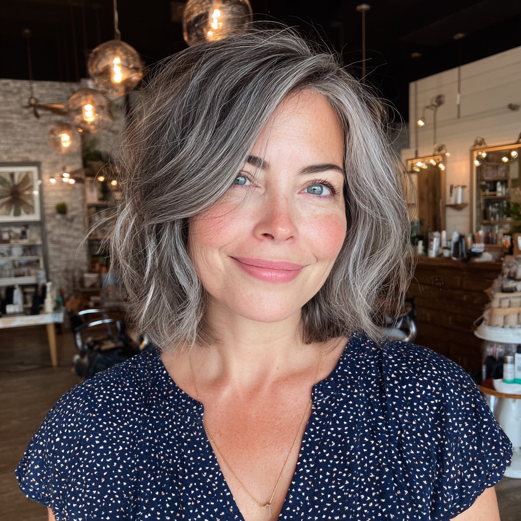 Trendy Textured Lob with Subtle Grey Dimensions