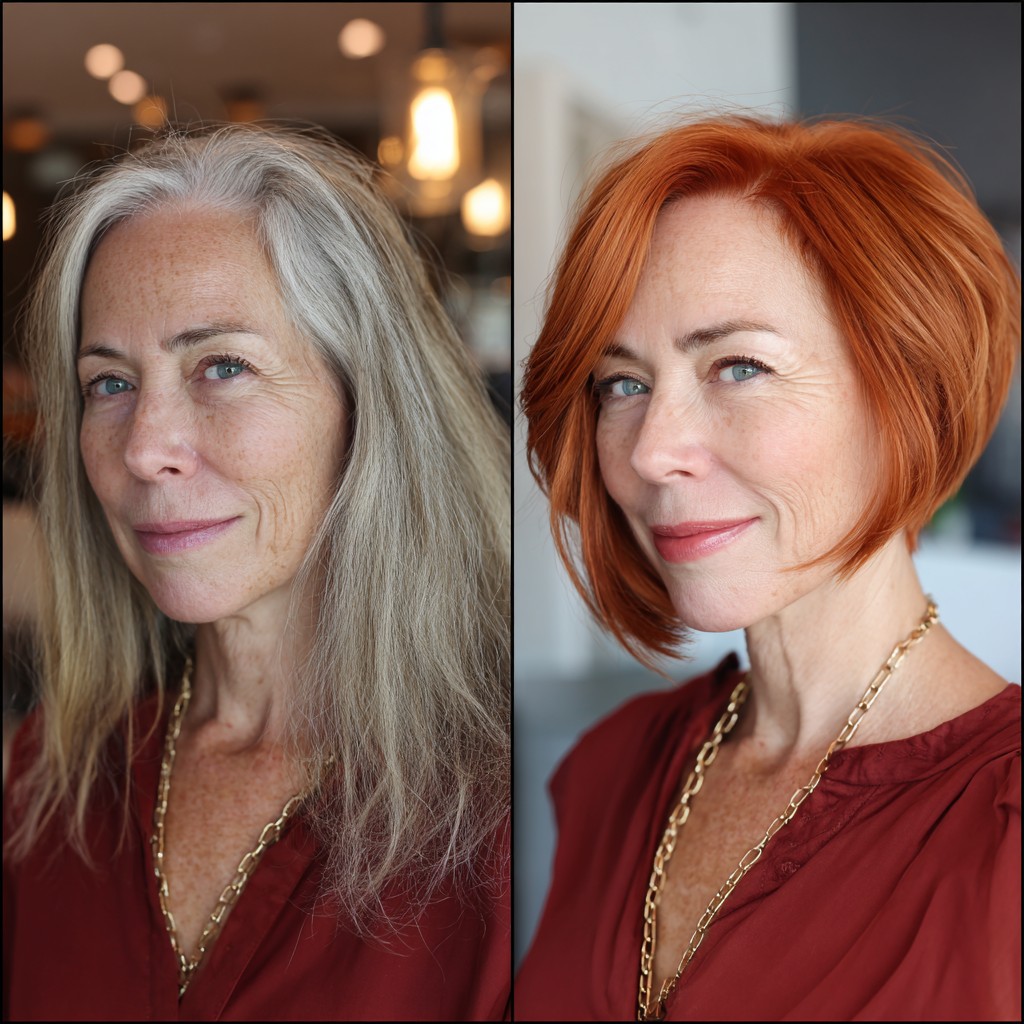 Vibrant Copper Bob with Soft Layers