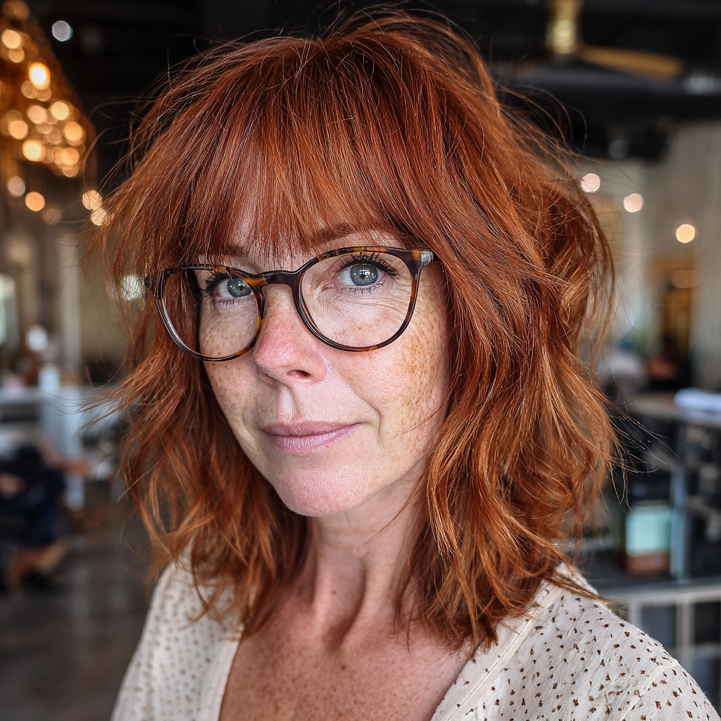 Vibrant Textured Long Choppy Bob with Subtle Layers
