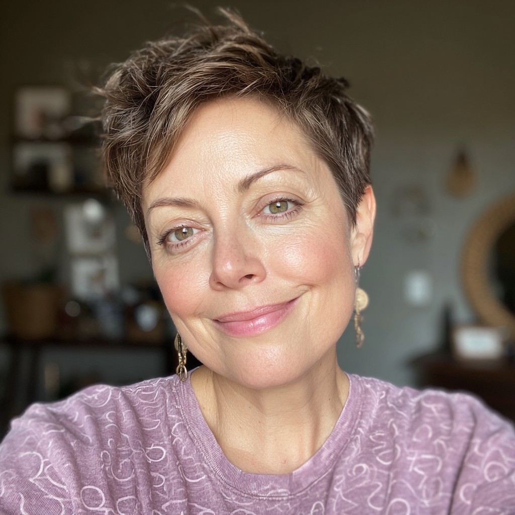Stylish Tapered Pixie with Textured Crown