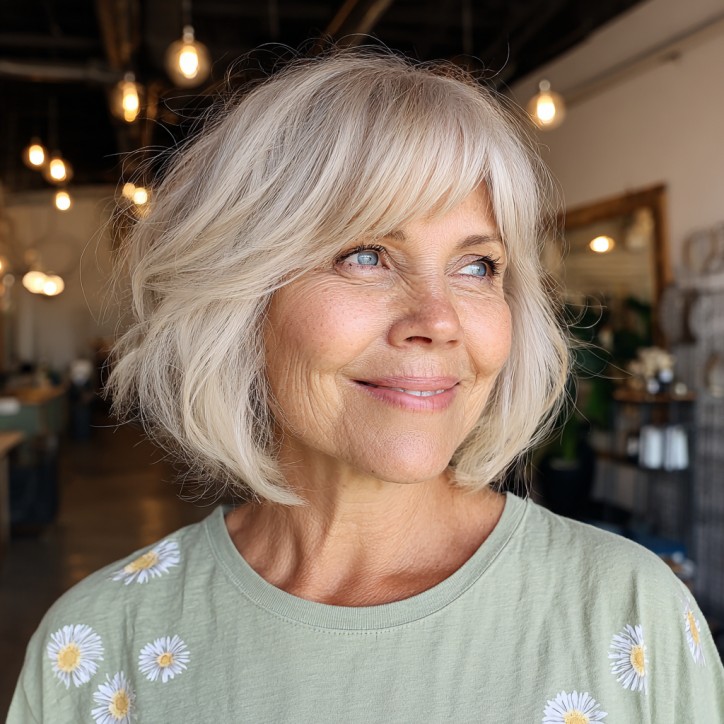 Chic Layered Bob with Soft Bangs