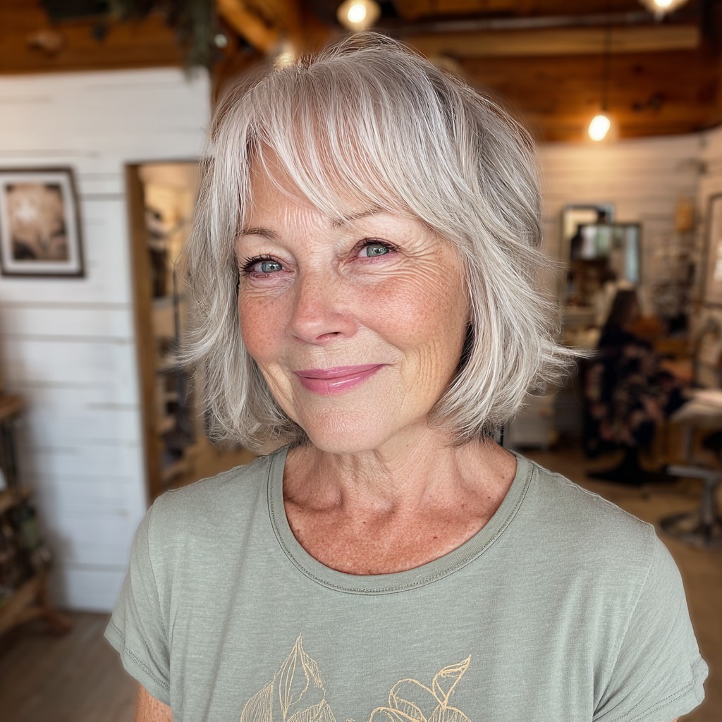 Chic Layered Bob with Soft Bangs