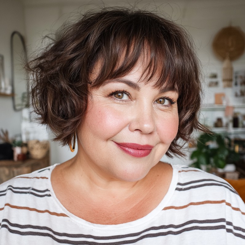 Playful Textured Bob with Soft Bangs
