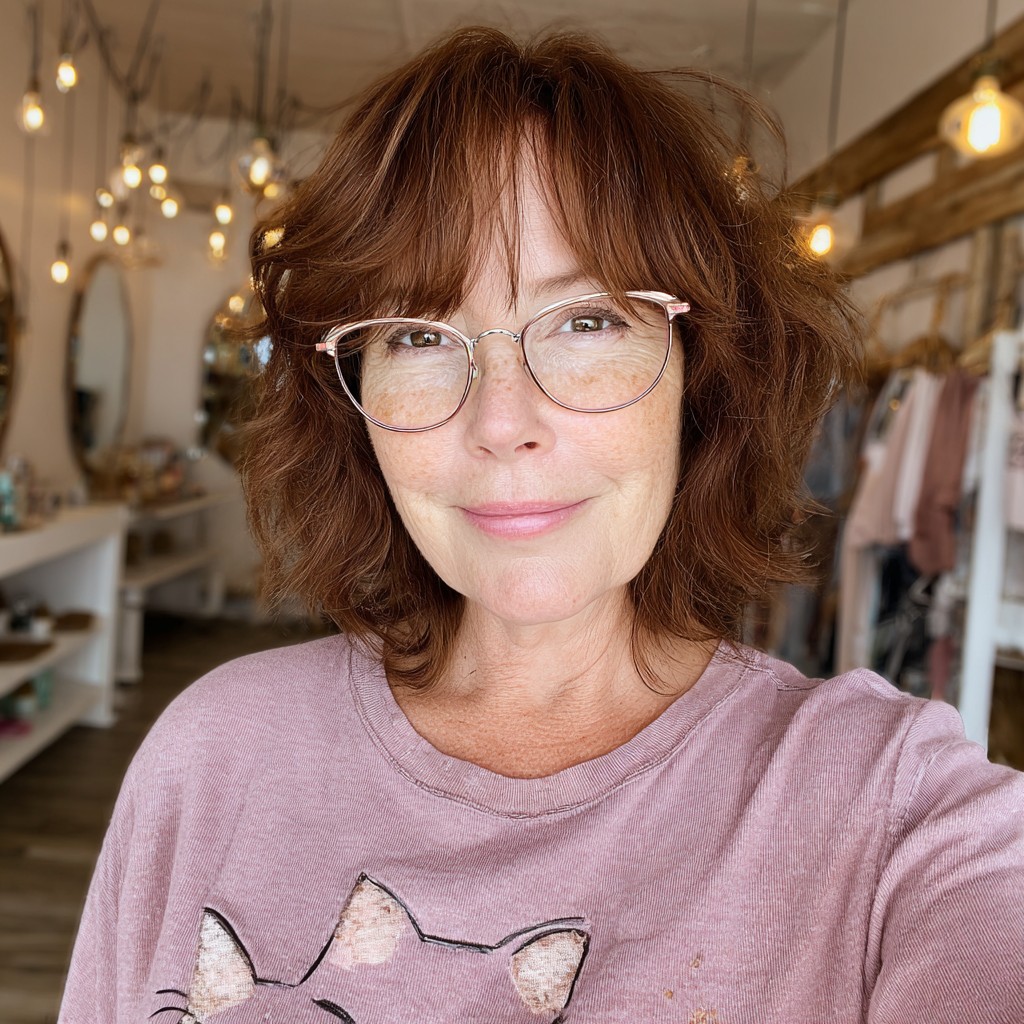 Charming Soft Textured Shag with Wispy Bangs