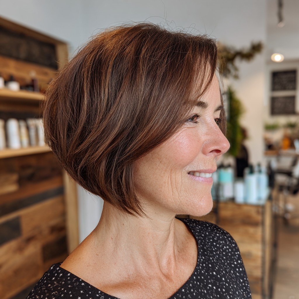 Chic Angled Bob with Subtle Highlights