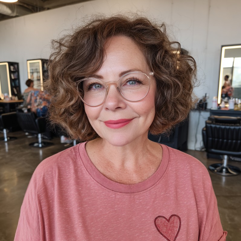 Chic Curly Bob with Soft Volume