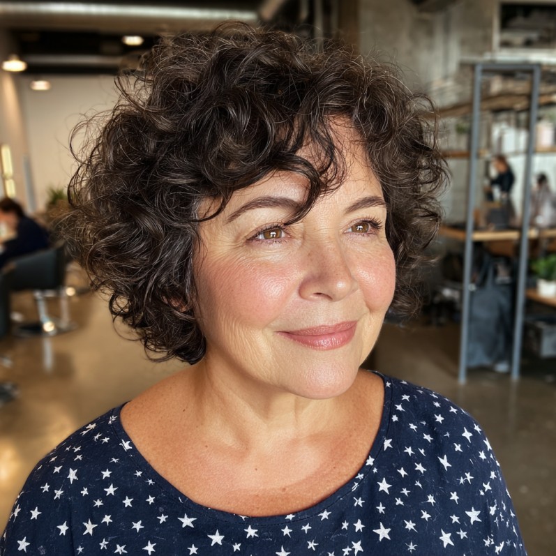 Chic Curly Crop with Soft Layers