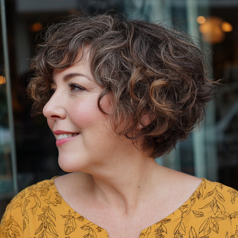 Chic Curly Textured Bob with Soft Layers