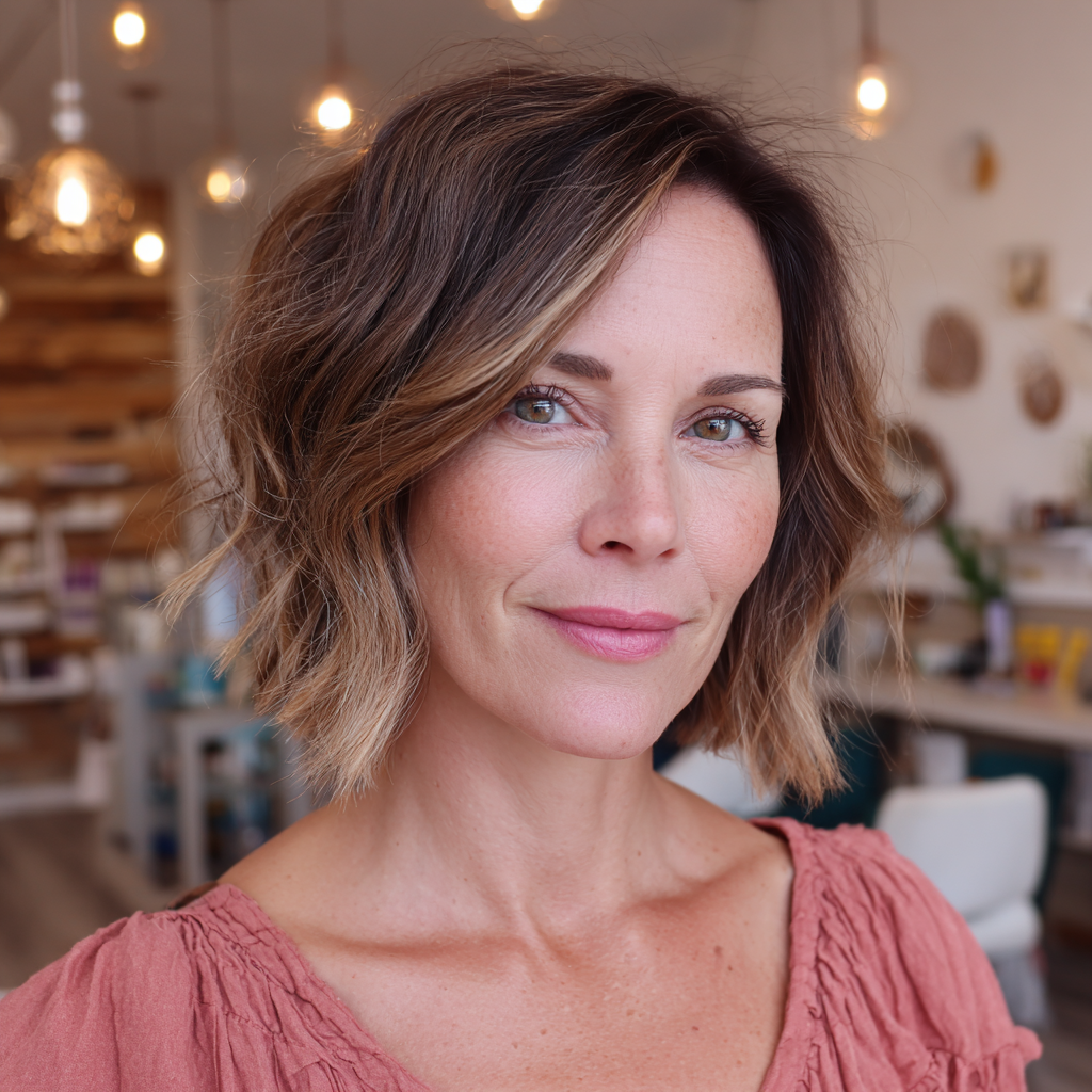 chic layered bob with soft waves