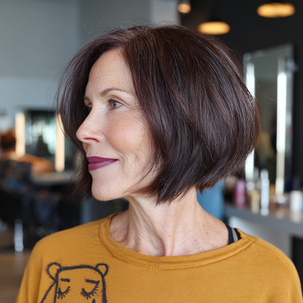 Chic Mahogany Inverted Bob with Subtle Texture