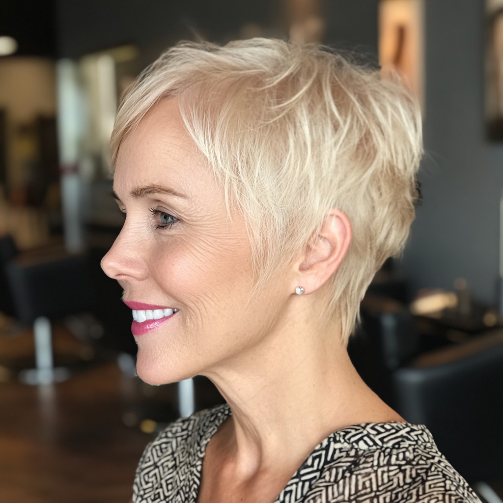 Chic Short Layered Pixie with Soft Blonde Tones