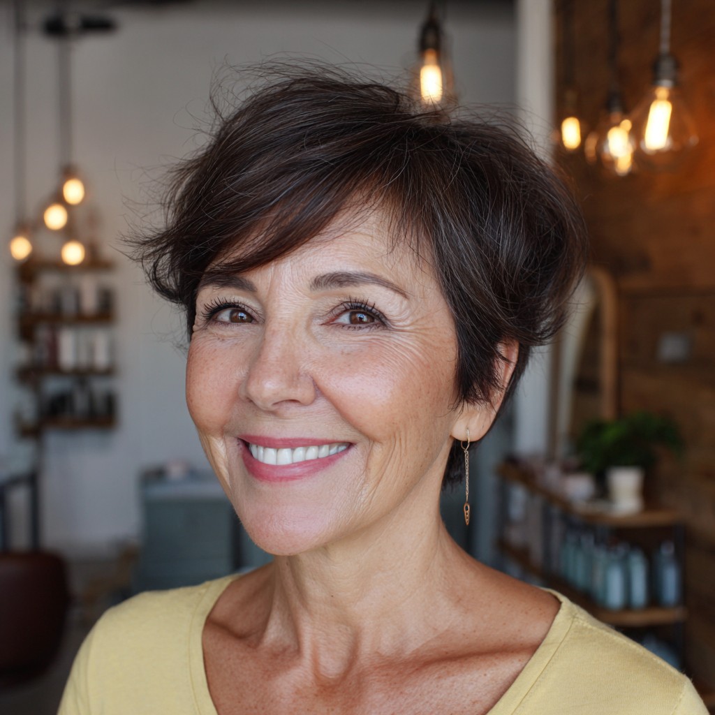 Chic Short Textured Cut with Subtle Volume