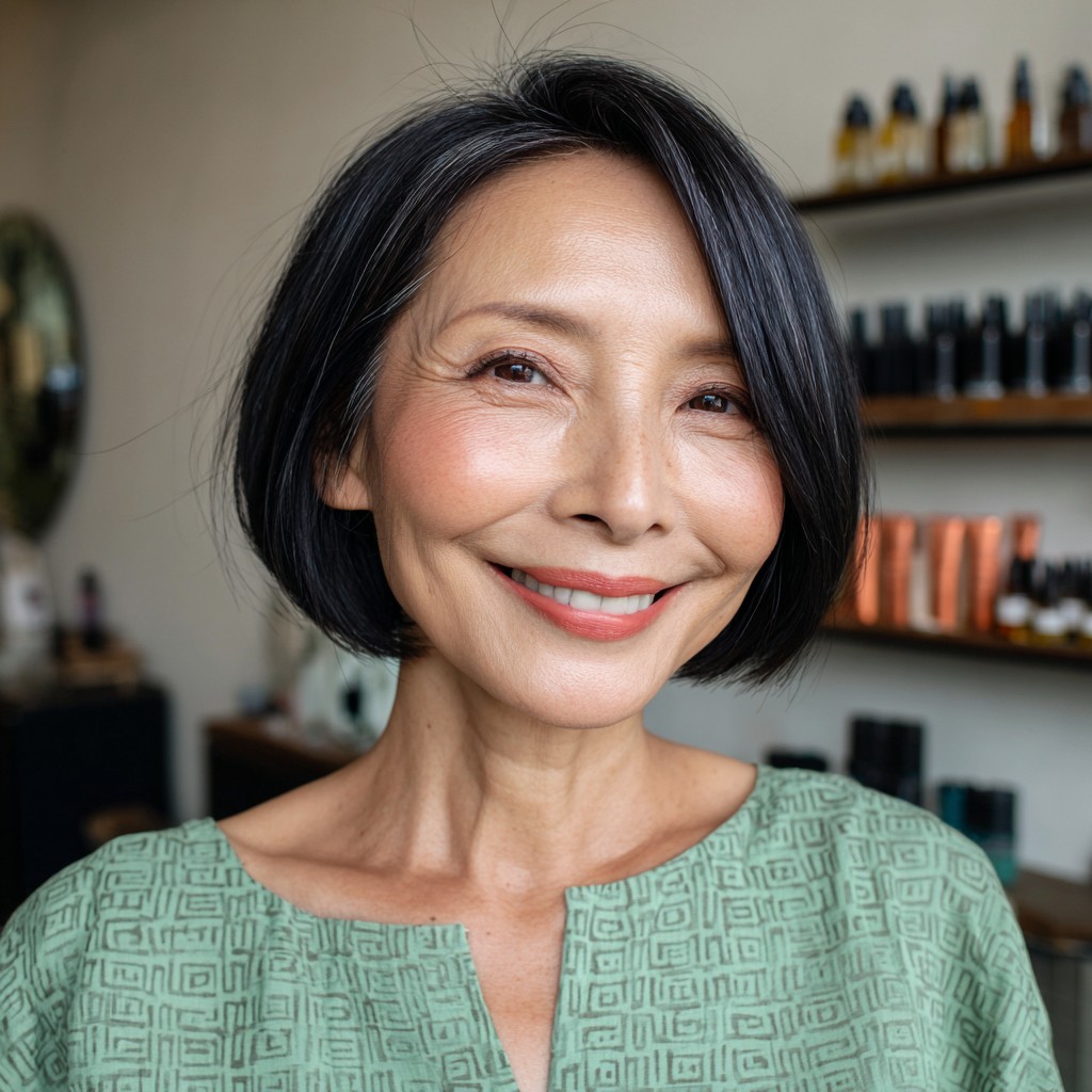 chic smooth blunt bob