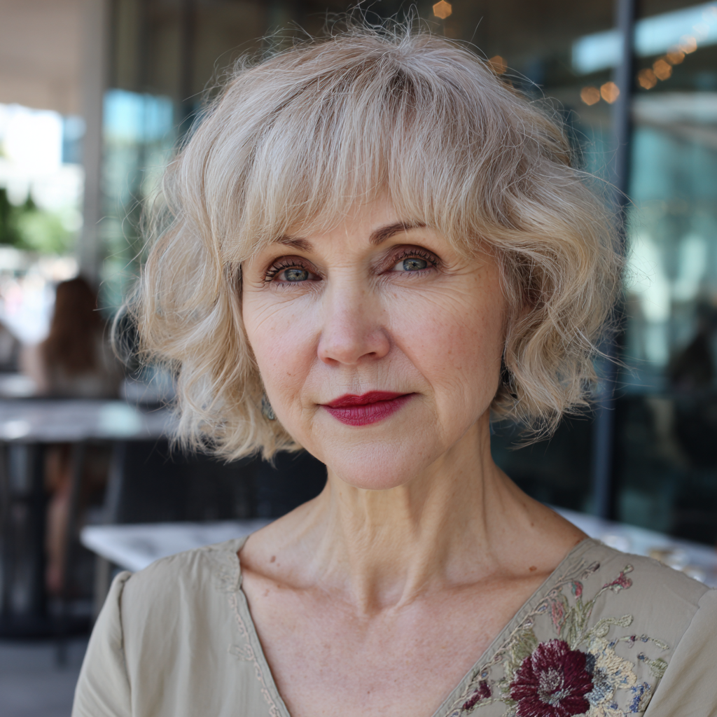 Chic Soft Curly Bob with Subtle Volume