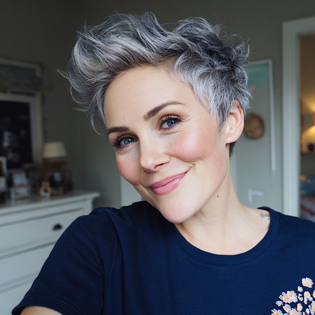 Chic Tapered Pixie with Lively Texture