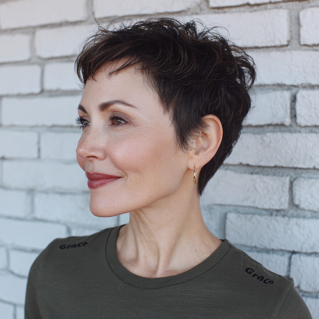 Chic Tapered Pixie with Textured Bangs